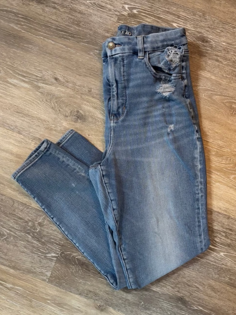 American Eagle Curvy Super Hi-Rise Jegging Skinny Jean Light/Medium Wash